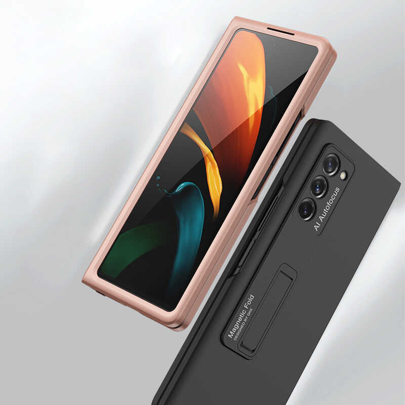 Galaxy Z Fold 2 Kılıf Zore Z-Stand Kılıf Siyah
