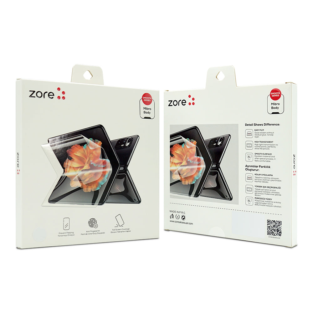 Galaxy Z Fold 2 Zore Hizalama Aparatlı S-Fit Body Ekran Koruyucu Renksiz