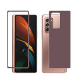 Galaxy Z Fold 2 Zore Ön Arka 5D Full Yapışkanlı Temperli Ekran Koruyucu Gold