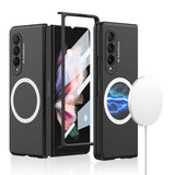 Galaxy Z Fold 3 Kılıf Wireless Şarj Özellikli Zore Kıpta M-safe Kapak Siyah