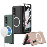 Galaxy Z Fold 3 Kılıf Wireless Şarj Özellikli Zore Kıpta M-safe Kapak Siyah