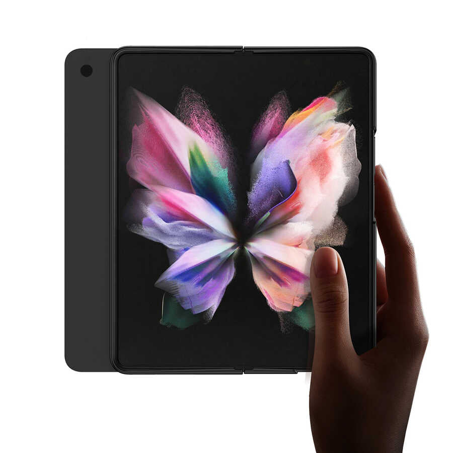 Galaxy Z Fold 3 Kılıf Zore Kalem Bölmeli Droga Kılıf Siyah