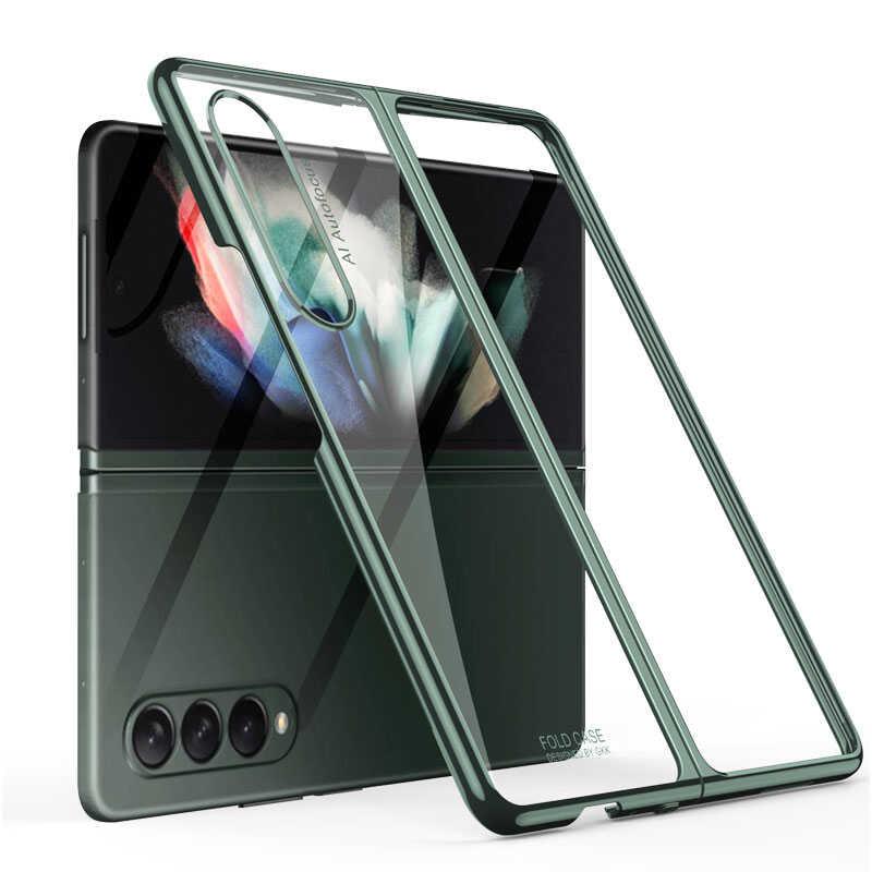 Galaxy Z Fold 3 Kılıf Zore Kıpta Kapak Gümüş