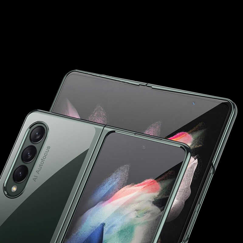 Galaxy Z Fold 3 Kılıf Zore Kıpta Kapak Gümüş