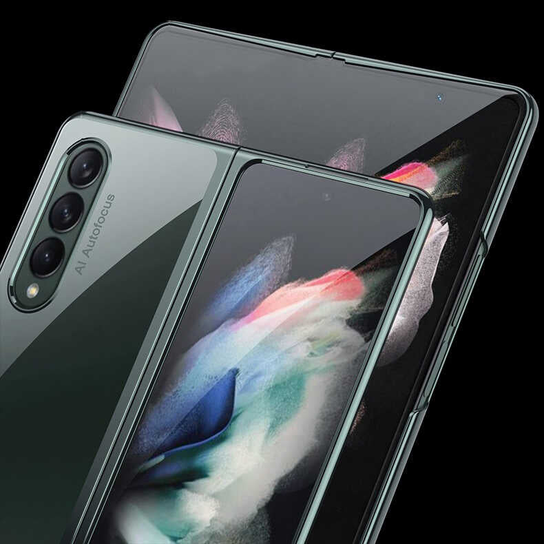Galaxy Z Fold 3 Kılıf Zore Kıpta Kapak Koyu Yeşil