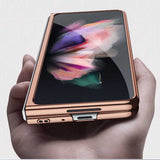 Galaxy Z Fold 3 Kılıf Zore Kıpta Kapak Gold