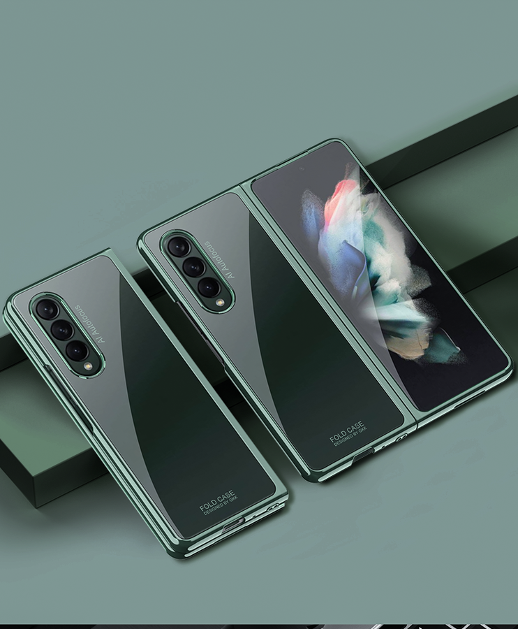 Galaxy Z Fold 3 Kılıf Zore Kıpta Kapak Koyu Yeşil