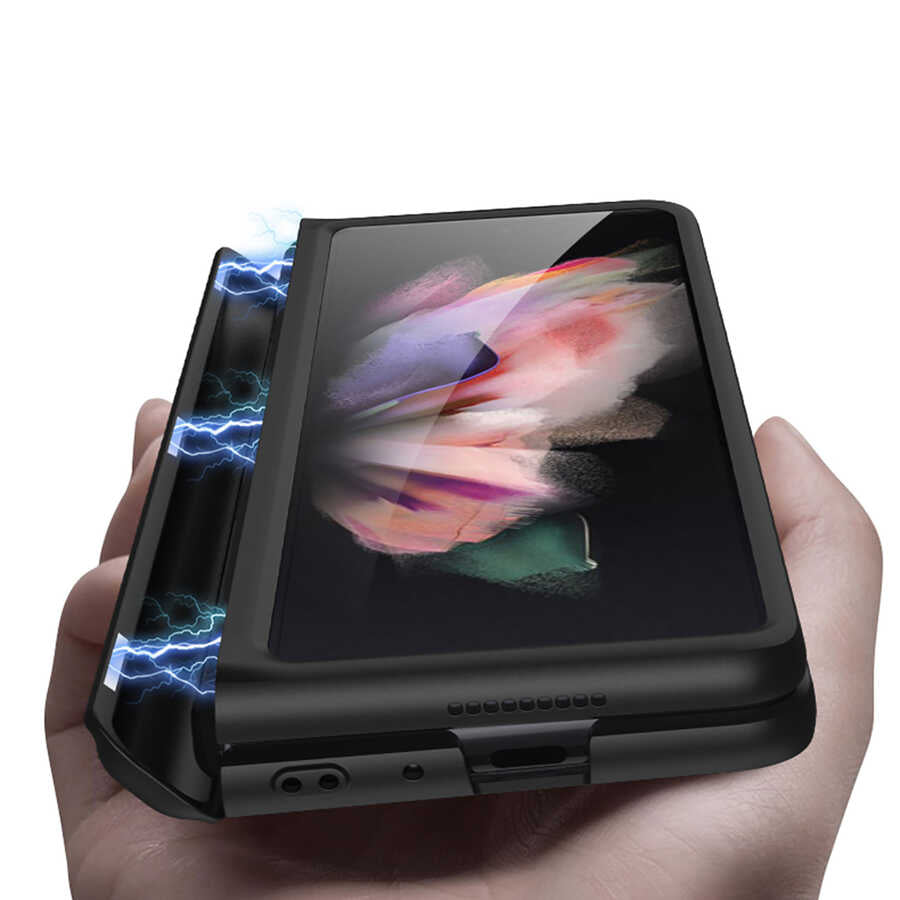 Galaxy Z Fold 3 Kılıf Zore M-Magnet Kılıf Siyah