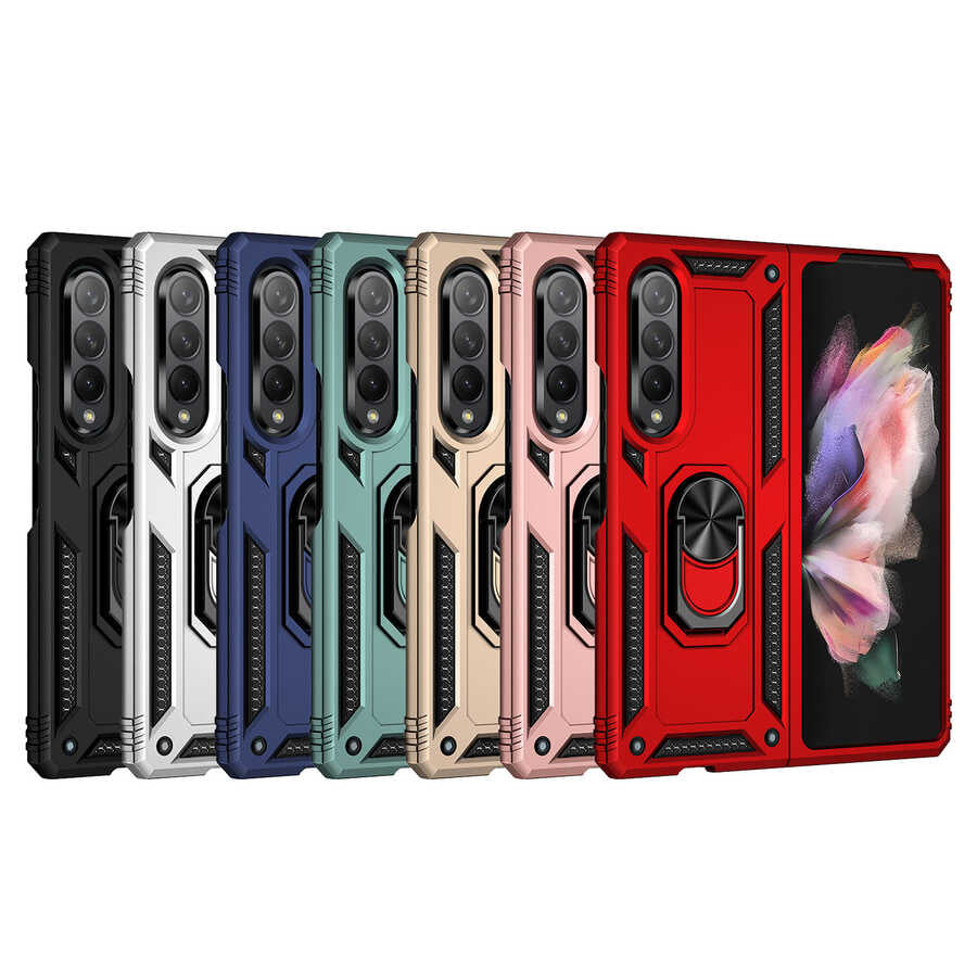 Galaxy Z Fold 3 Kılıf Zore Vega Kapak Kırmızı