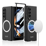 Galaxy Z Fold 4 Kılıf Wireless Şarj Özellikli Zore Kıpta M-safe Kapak Siyah