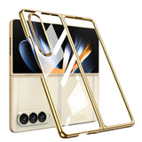 Galaxy Z Fold 4 Kılıf Zore Full Camlı Kıpta Kapak Siyah