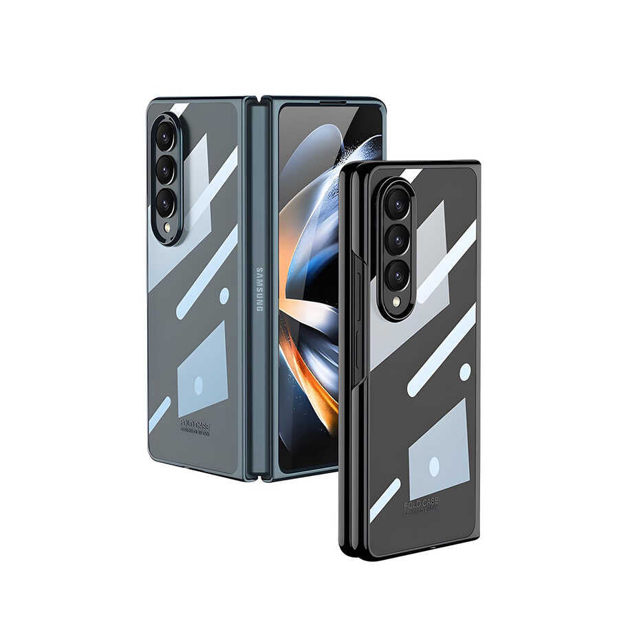 Galaxy Z Fold 4 Kılıf Zore Full Camlı Kıpta Kapak Gold
