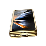 Galaxy Z Fold 4 Kılıf Zore Full Camlı Kıpta Kapak Gümüş Yeşili
