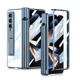 Galaxy Z Fold 4 Kılıf Zore Kıpta Standlı Kalem Bölmeli Kapak Mürdüm