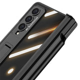 Galaxy Z Fold 4 Kılıf Zore Kıpta Standlı Kalem Bölmeli Kapak Gümüş