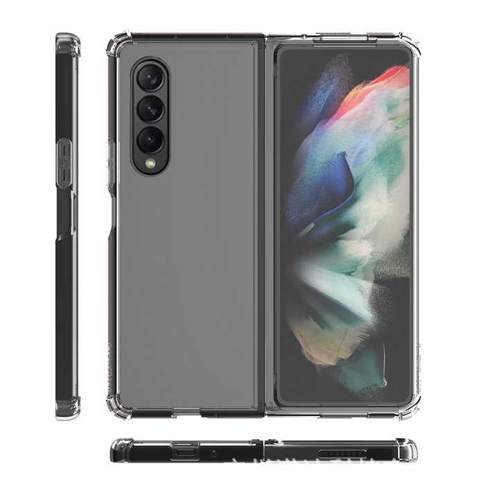 Galaxy Z Fold 4 Kılıf Zore Nitro Anti Shock Silikon Renksiz