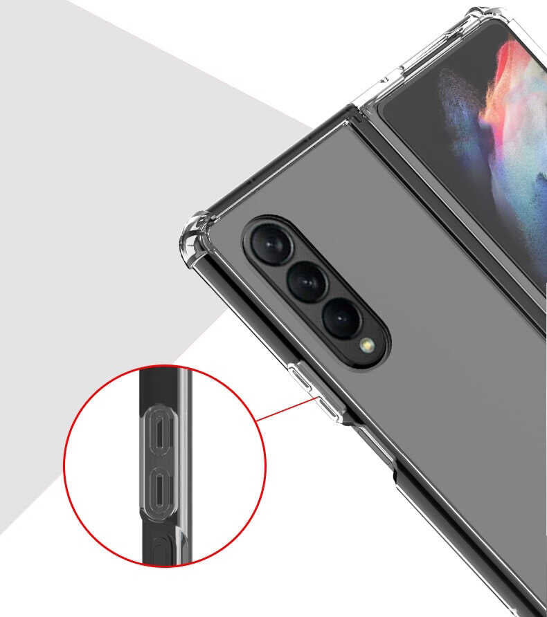 Galaxy Z Fold 4 Kılıf Zore Nitro Anti Shock Silikon Renksiz