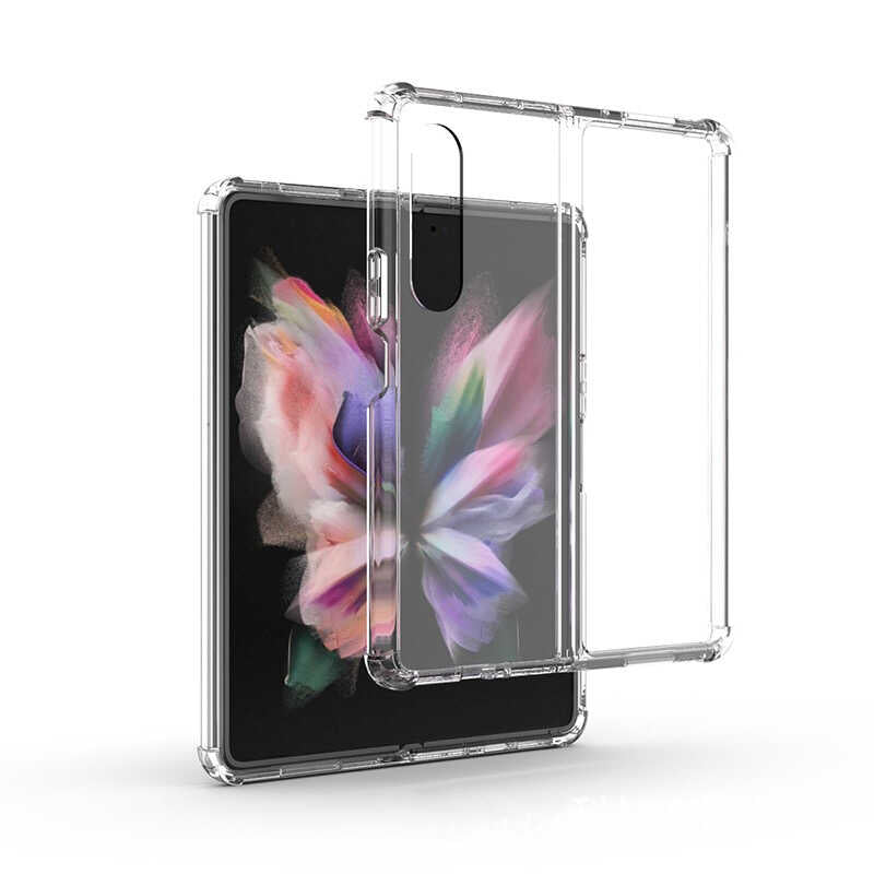 Galaxy Z Fold 4 Kılıf Zore Nitro Anti Shock Silikon Renksiz