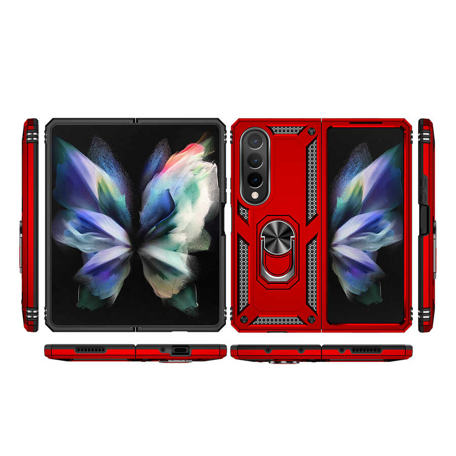 Galaxy Z Fold 4 Kılıf Zore Vega Kapak Kırmızı