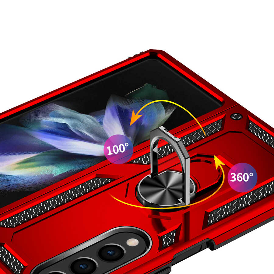 Galaxy Z Fold 4 Kılıf Zore Vega Kapak Kırmızı