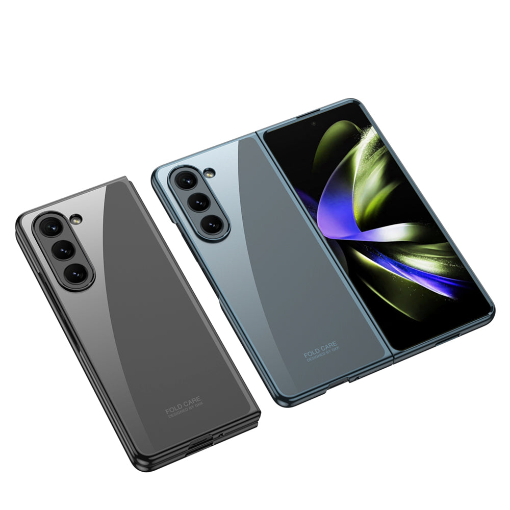 Galaxy Z Fold 5 Kılıf Zore Full Camlı Kıpta Kapak Gümüş