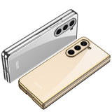Galaxy Z Fold 5 Kılıf Zore Full Camlı Kıpta Kapak Gold