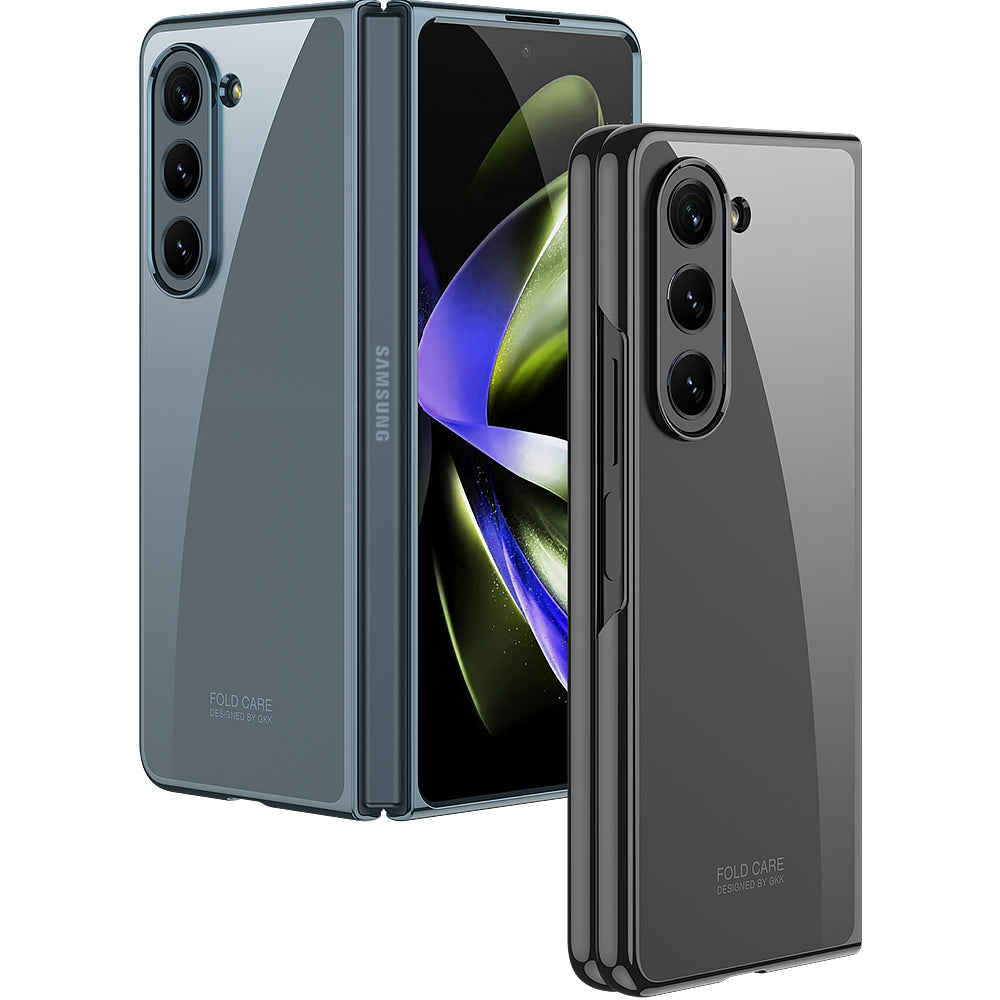 Galaxy Z Fold 5 Kılıf Zore Full Camlı Kıpta Kapak Siyah