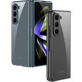 Galaxy Z Fold 5 Kılıf Zore Full Camlı Kıpta Kapak Siyah