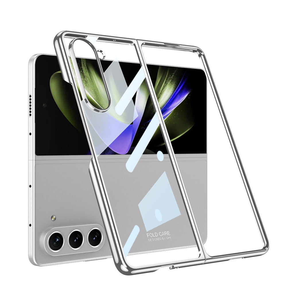 Galaxy Z Fold 5 Kılıf Zore Full Camlı Kıpta Kapak Gümüş