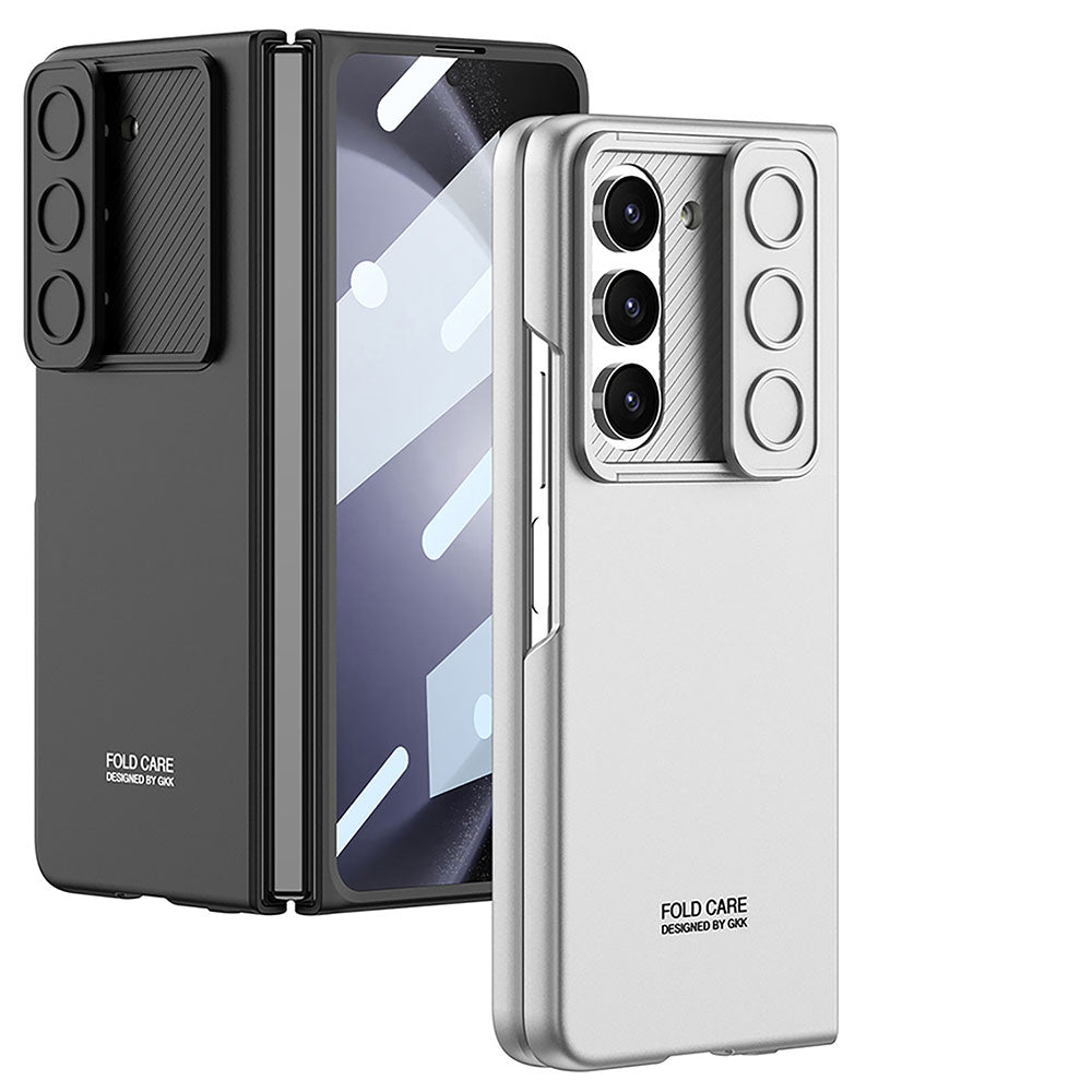 Galaxy Z Fold 5 Kılıf Kamera Korumalı Zore Kıpta Sürgülü Kapak Siyah