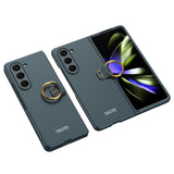 Galaxy Z Fold 5 Kılıf Zore Kıpta Yüzüklü Flip Sert Kapak Rose Gold