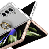 Galaxy Z Fold 5 Kılıf Zore Kıpta Yüzüklü Flip Sert Kapak Koyu Yeşil