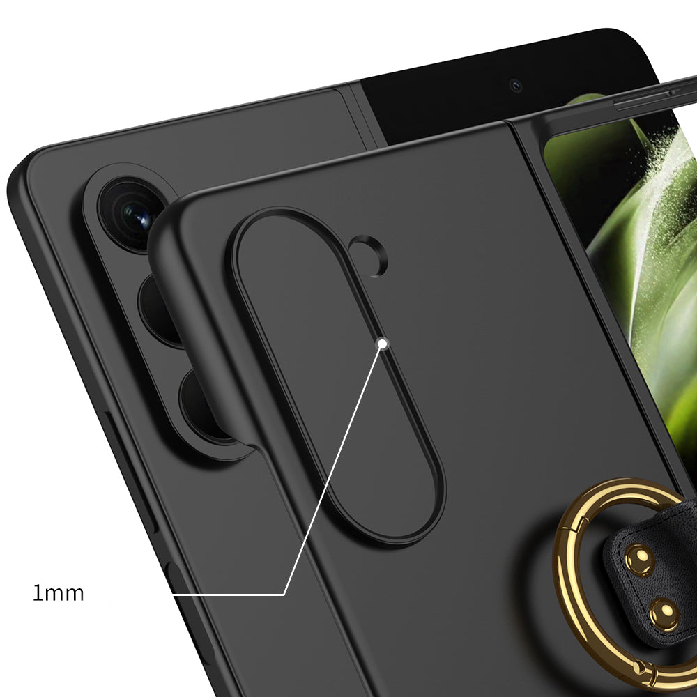 Galaxy Z Fold 5 Kılıf Zore Kıpta Yüzüklü Flip Sert Kapak Rose Gold