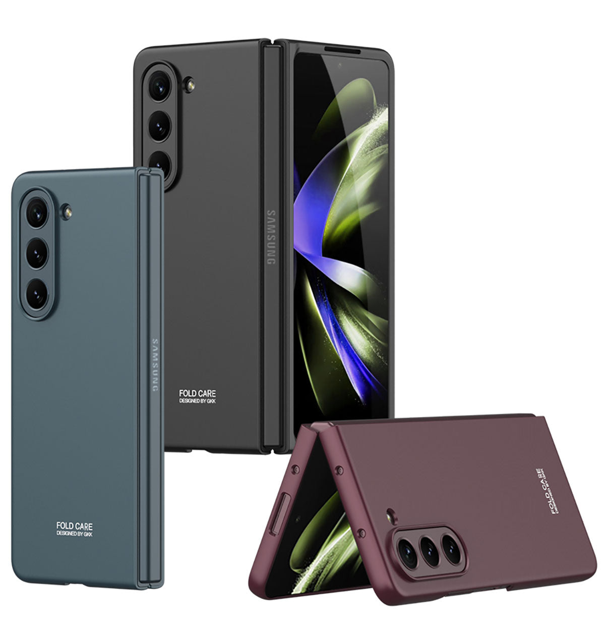 Galaxy Z Fold 5 Kılıf Zore Sert Kıpta Kapak Kırmızı