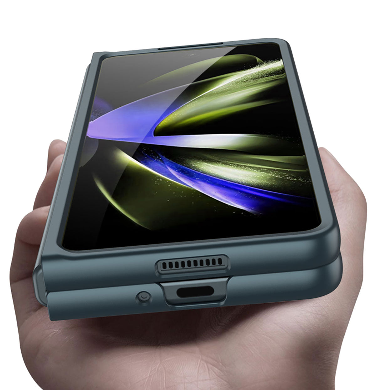 Galaxy Z Fold 5 Kılıf Zore Sert Kıpta Kapak Siyah