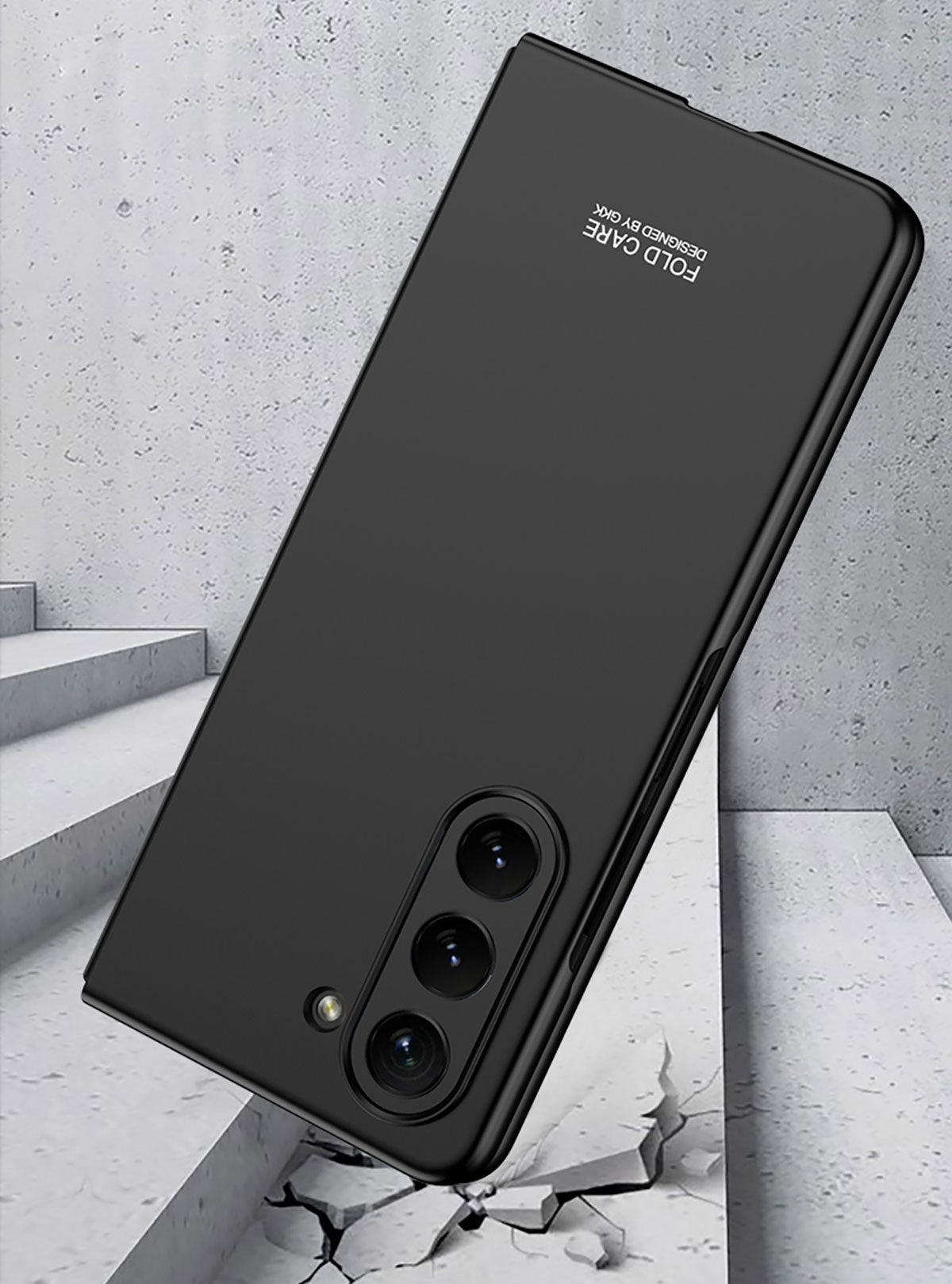 Galaxy Z Fold 5 Kılıf Zore Sert Kıpta Kapak Siyah