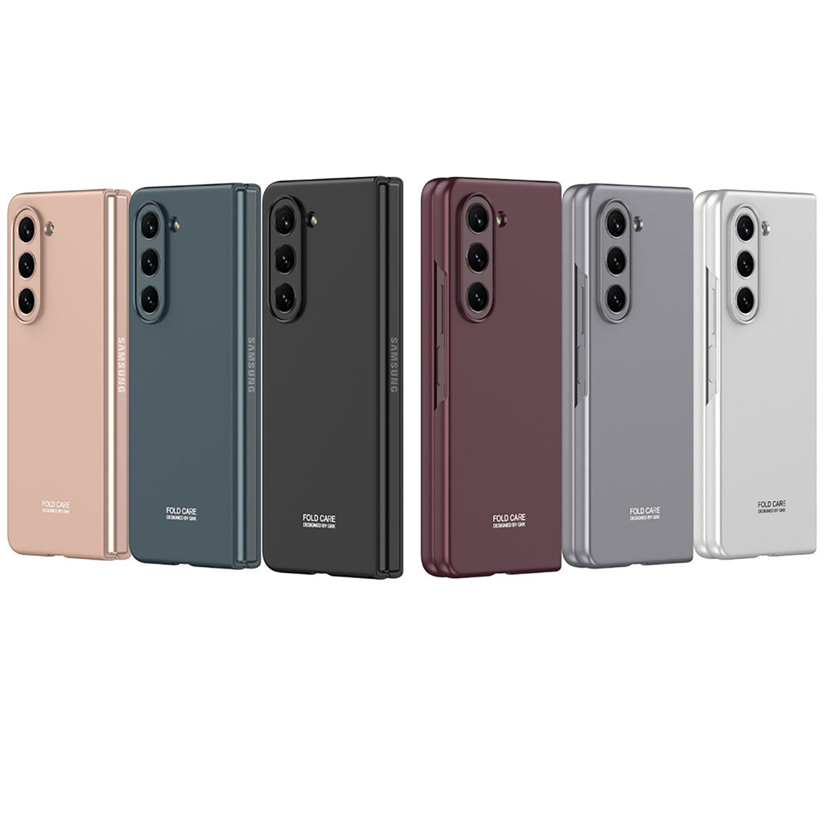 Galaxy Z Fold 5 Kılıf Zore Sert Kıpta Kapak Rose Gold