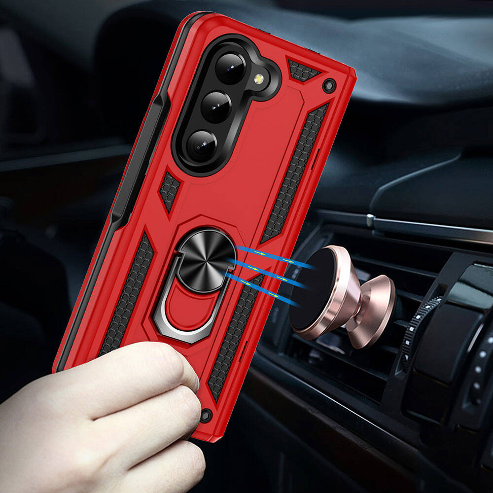 Galaxy Z Fold 5 Kılıf Zore Vega Kapak Kırmızı