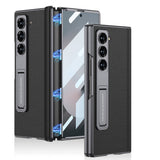 Galaxy Z Fold 6 Kılıf Deri Standlı Zore Kıpta Premium Kılıf Siyah