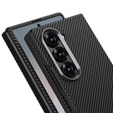 Galaxy Z Fold 6 Kılıf Kamera Korumalı Karbon Fiber Tasarımlı Arka Yüzey Zore Kıpta Karbon Kapak Koyu Yeşil