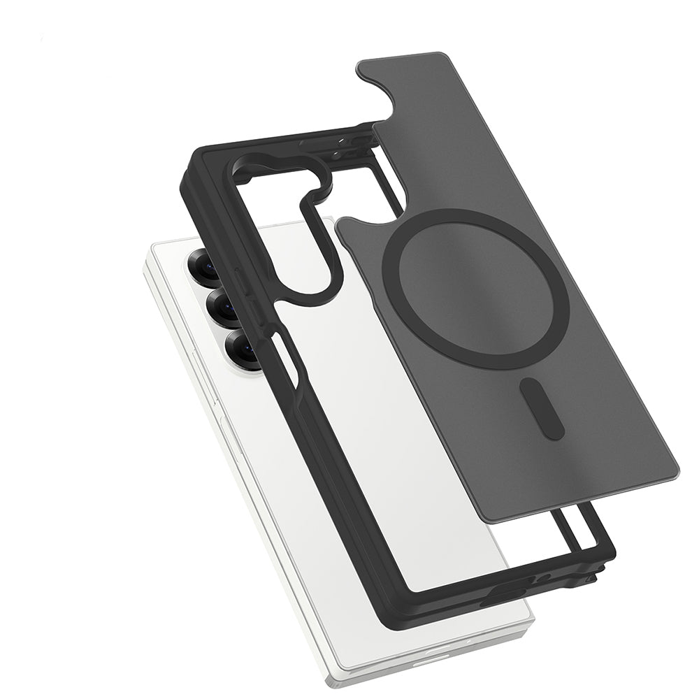Galaxy Z Fold 6 Kılıf M-Safe Şarj Özellikli Kamera Korumalı Zore Lunex Kapak Siyah