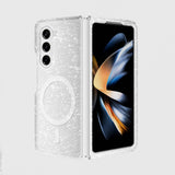 Galaxy Z Fold 6 Kılıf M-safe Şarj Özellikli Parlayan Simli Saydam Renkli Zore Allstar Kapak Mor