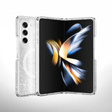 Galaxy Z Fold 6 Kılıf M-safe Şarj Özellikli Parlayan Simli Saydam Renkli Zore Allstar Kapak Pembe