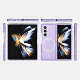 Galaxy Z Fold 6 Kılıf M-safe Şarj Özellikli Parlayan Simli Saydam Renkli Zore Allstar Kapak Mor