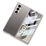 Galaxy Z Fold 6 Kılıf Titanyum Metal Tasarımlı Zore Kıpta Caz Kapak Gri-Yeşil