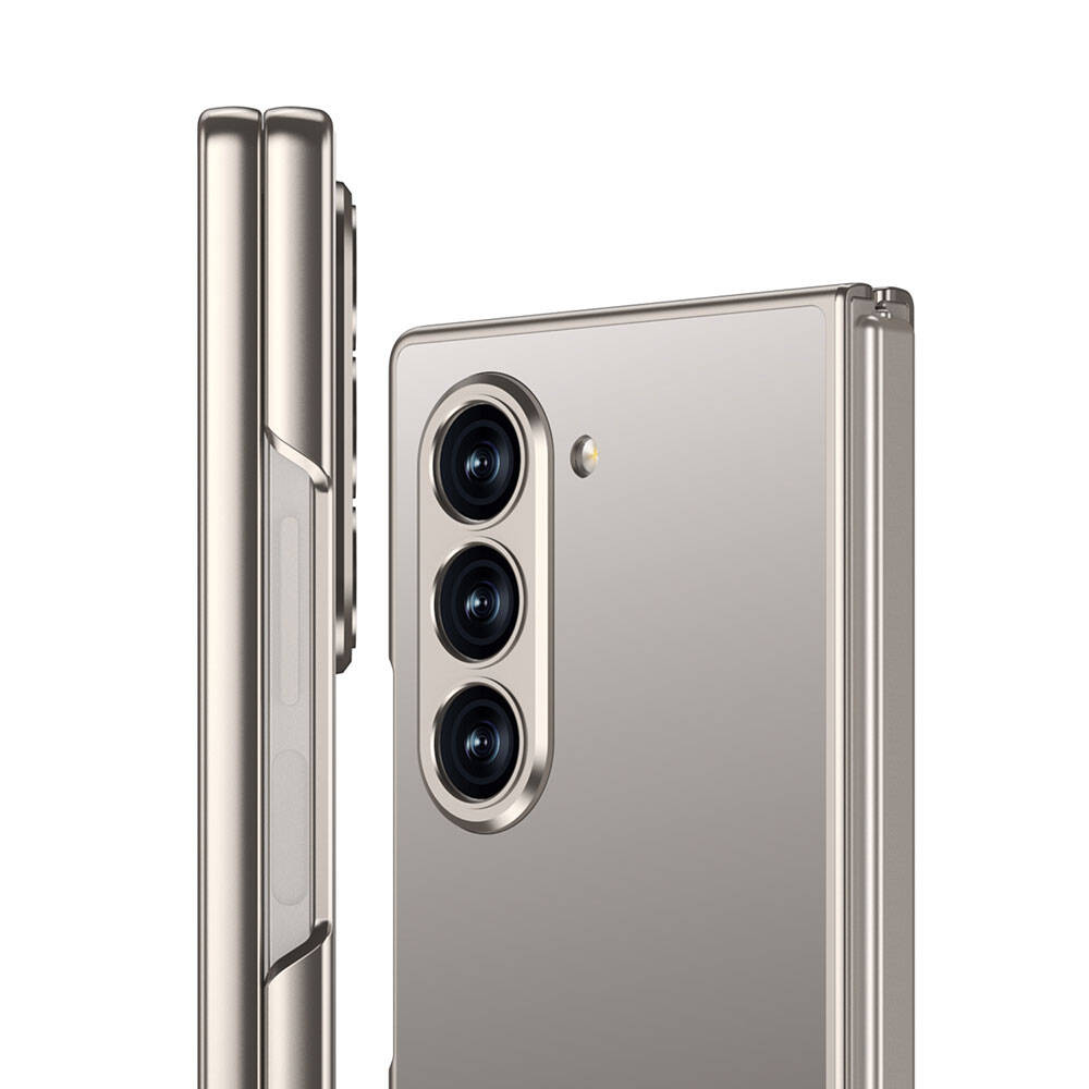 Galaxy Z Fold 6 Kılıf Titanyum Metal Tasarımlı Zore Kıpta Caz Kapak Titanyum-Gri