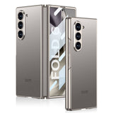 Galaxy Z Fold 6 Kılıf Titanyum Metal Tasarımlı Zore Kıpta Caz Kapak Gri-Yeşil