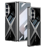 Galaxy Z Fold 6 Kılıf Ultra İnce Kamera Korumalı PC + Karbon Arka Yüzey Zore X-Pro Kapak Siyah
