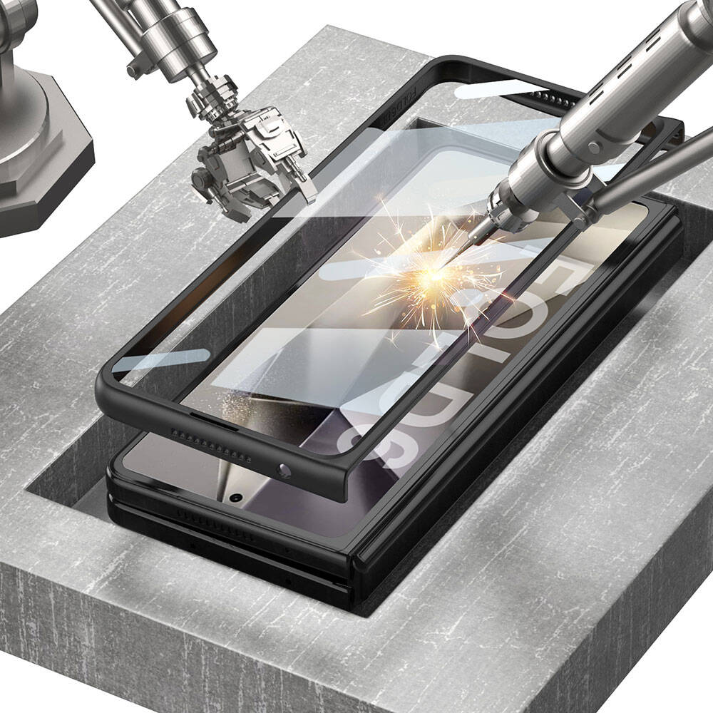 Galaxy Z Fold 6 Kılıf Ultra İnce Kamera Korumalı Sert Rubber Zore Procase Kapak Titanyum-Gri