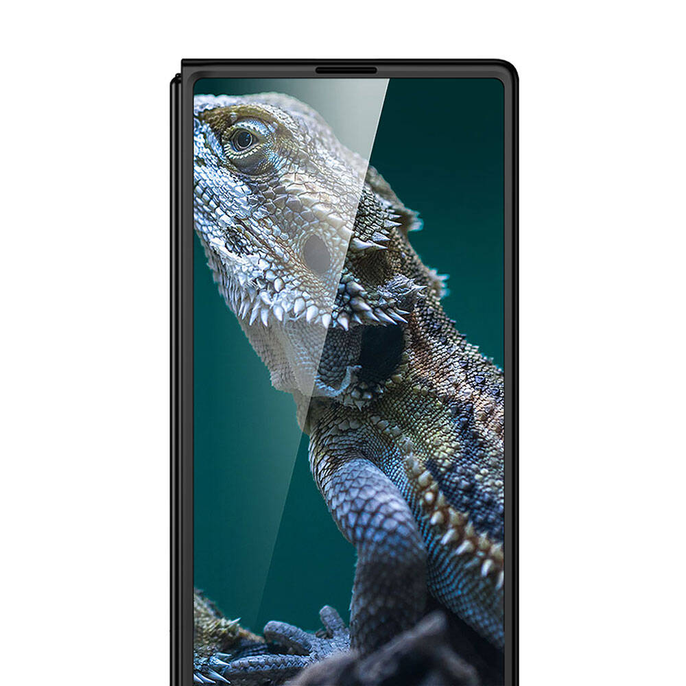 Galaxy Z Fold 6 Kılıf Zore Full Camlı Kıpta Kapak Gümüş